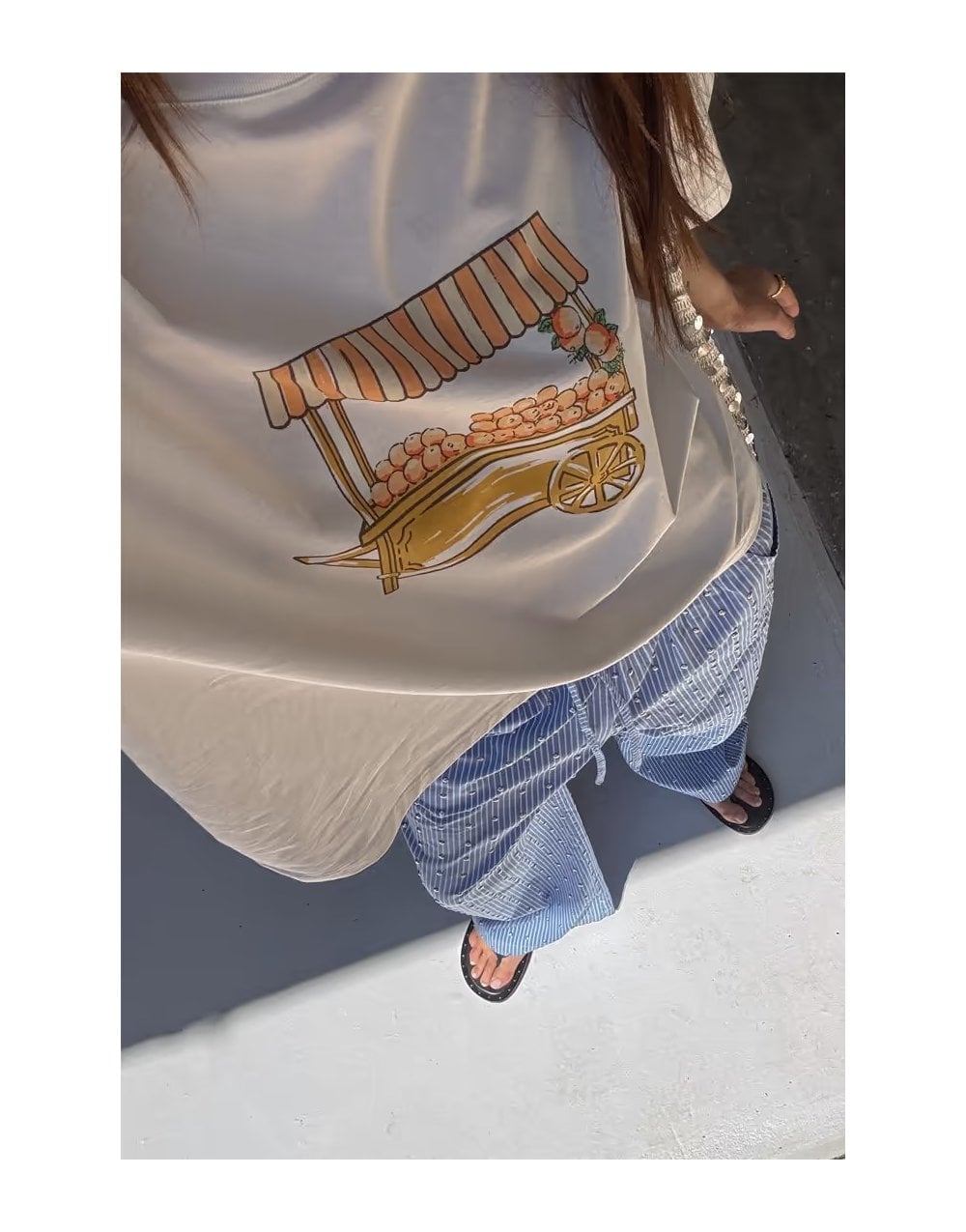 Young Ideas/Henmores - Orange Cart T-Shirt - White - XS