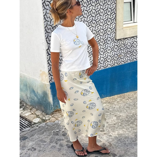 Young Ideas/Henmores - Oyster Dorris Skirt - Off White Multi - 8