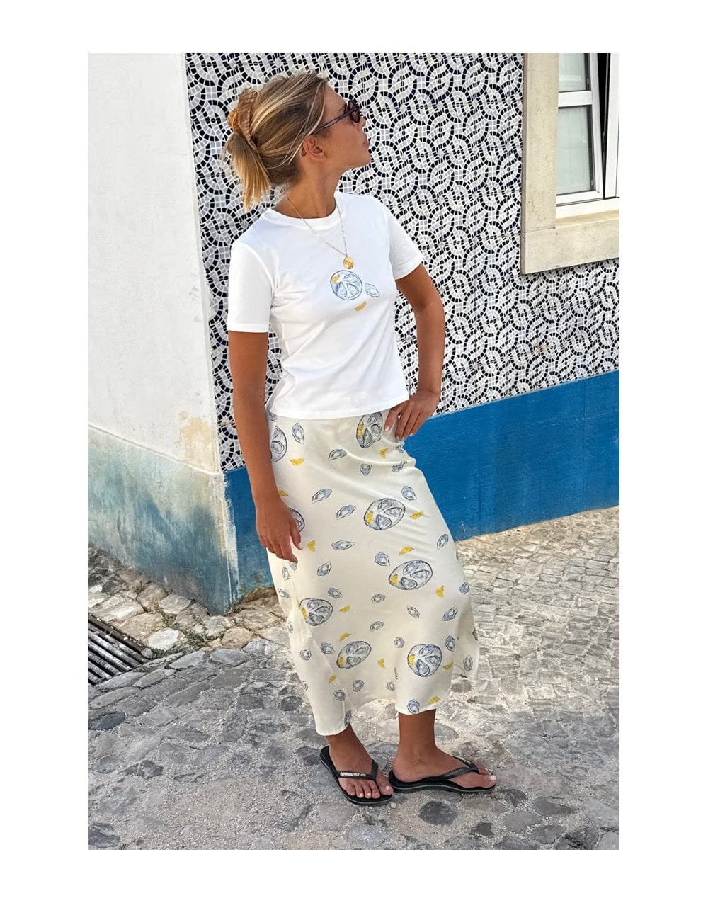 Young Ideas/Henmores - Oyster Dorris Skirt - Off White Multi - 8