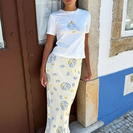 Young Ideas/Henmores - Oyster Dorris Skirt - Off White Multi - 8