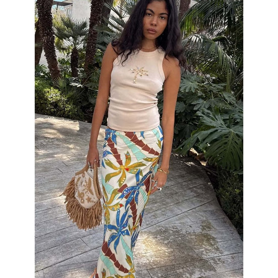 Young Ideas/Henmores - Palm Dorris Skirt - Blue - 8