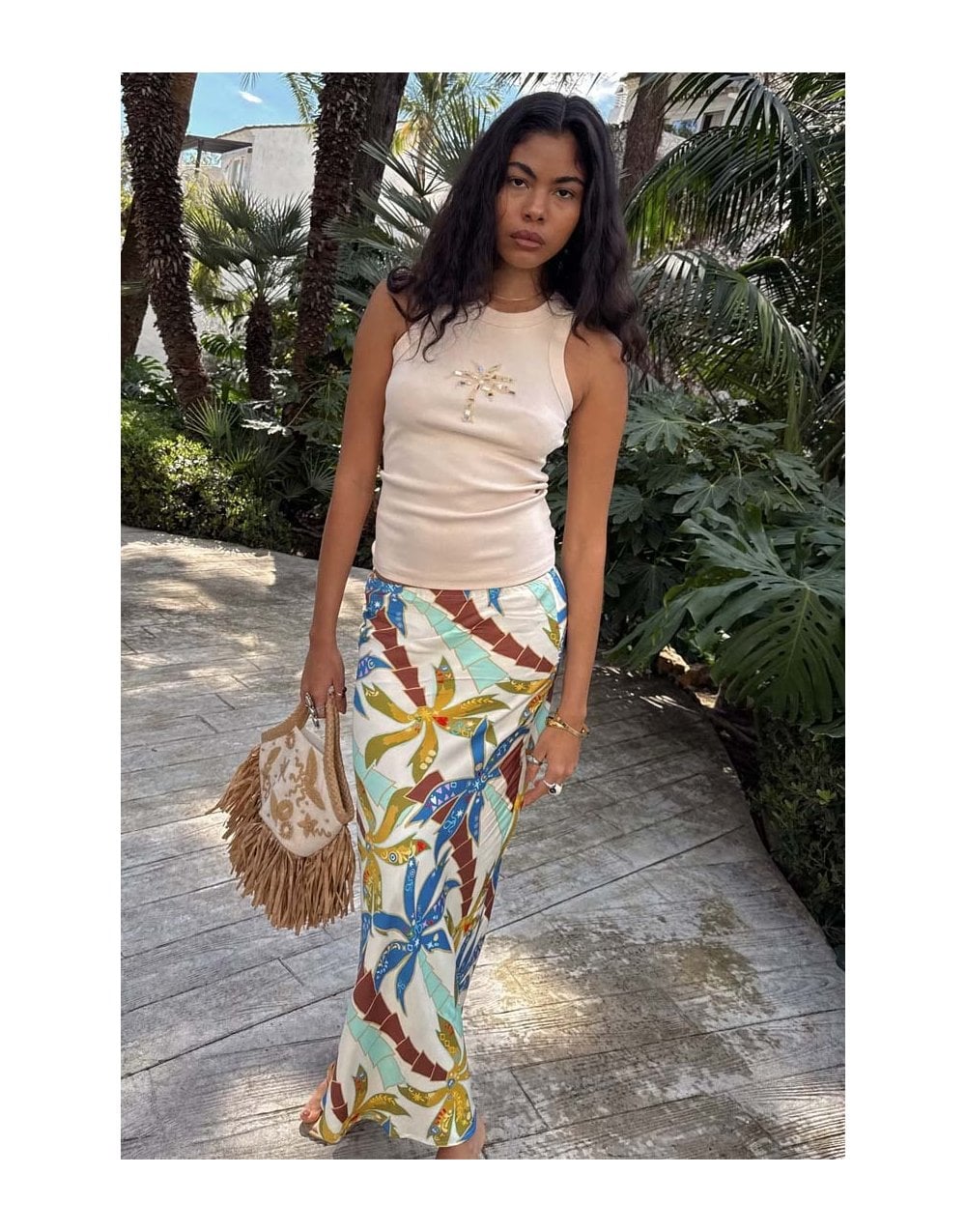 Young Ideas/Henmores - Palm Dorris Skirt - Blue - 8