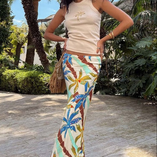 Young Ideas/Henmores - Palm Dorris Skirt - Blue - 8