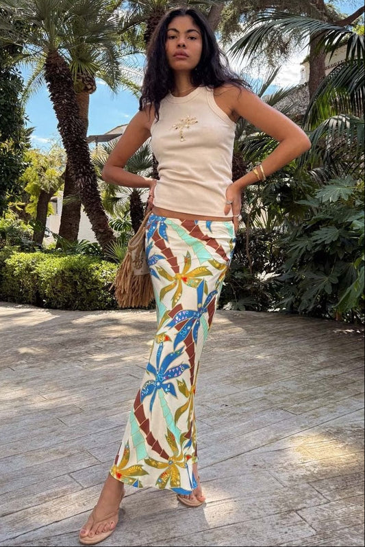 Young Ideas/Henmores - Palm Dorris Skirt - Blue - 8