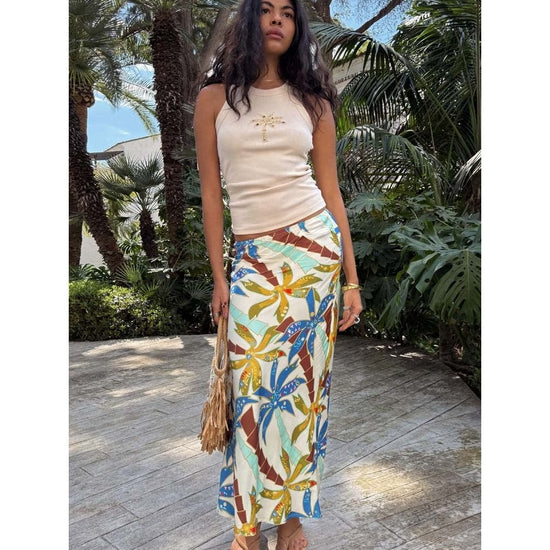 Young Ideas/Henmores - Palm Dorris Skirt - Blue - 8