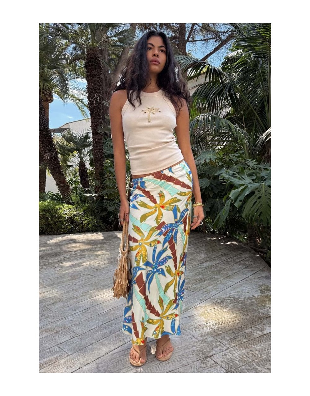 Young Ideas/Henmores - Palm Dorris Skirt - Blue - 8