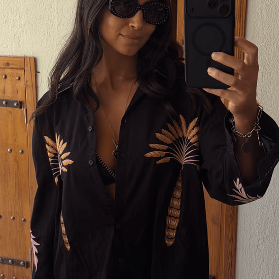 Young Ideas/Henmores - Palm Longline Shirt - Black - S