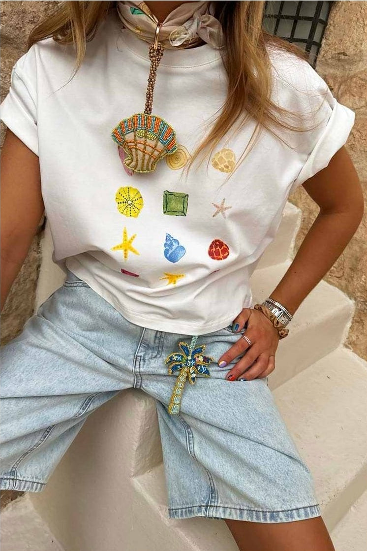 Young Ideas/Henmores - Shell Ioana T-Shirt - White - XS
