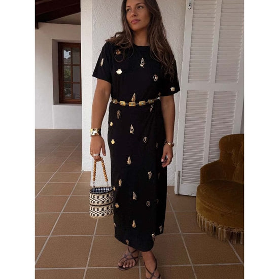 Young Ideas/Henmores - Shell Leia Midi Dress - Black - XS