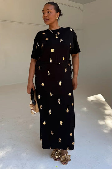 Young Ideas/Henmores - Shell Leia Midi Dress - Black - XS