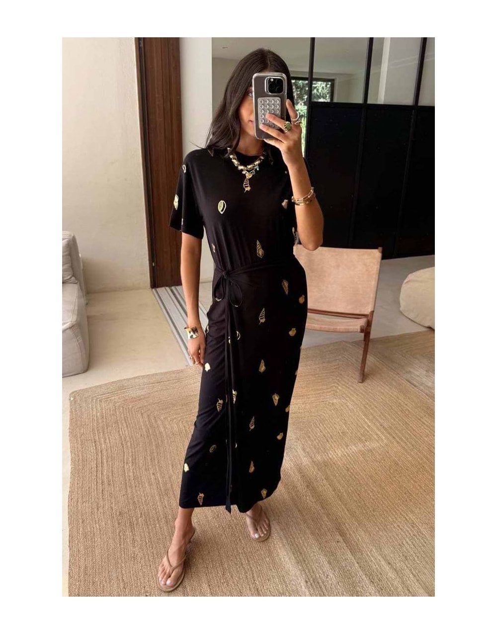 Young Ideas/Henmores - Shell Leia Midi Dress - Black - XS