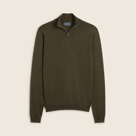 Young Ideas & Henmores -Ardmore 1/4 Zip Jumper -Khaki -M