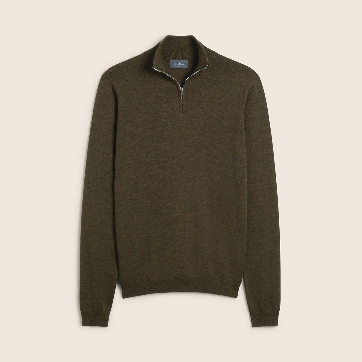 Young Ideas & Henmores -Ardmore 1/4 Zip Jumper -Khaki -M