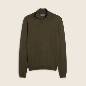 Young Ideas & Henmores -Ardmore 1/4 Zip Jumper -Khaki -M
