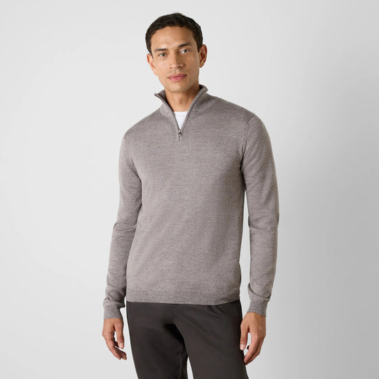 Young Ideas & Henmores -Ardmore 1/4 Zip Jumper -Khaki -M