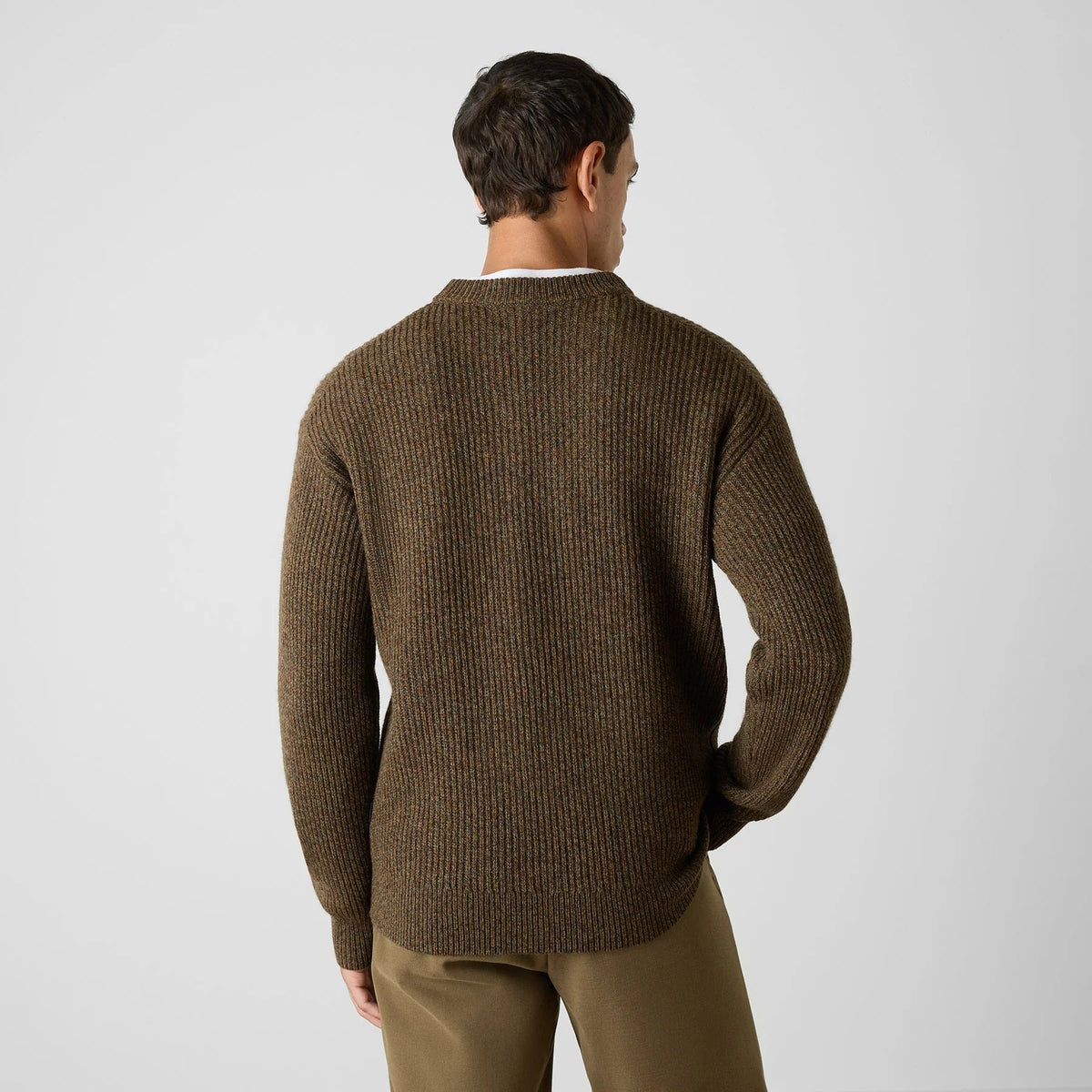 Young Ideas & Henmores -Belcarra Yak Wool Blend Crew Neck Jumper -Brown -M