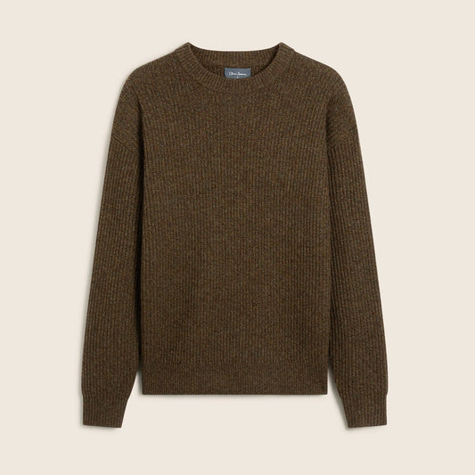Young Ideas & Henmores -Belcarra Yak Wool Blend Crew Neck Jumper -Brown -M