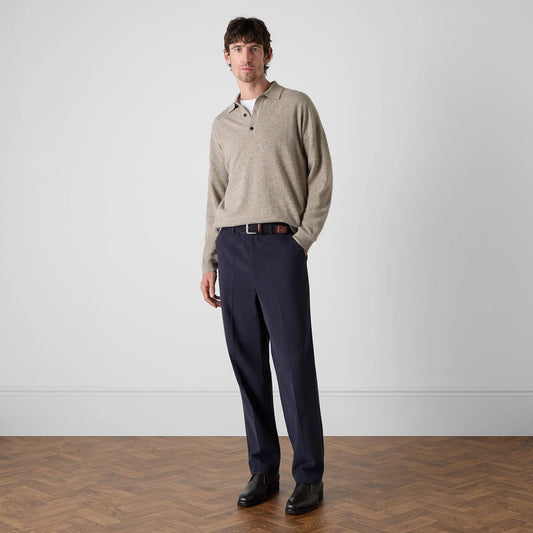 Young Ideas & Henmores -Blaney 1/4 Button Jumper -Wheat -M