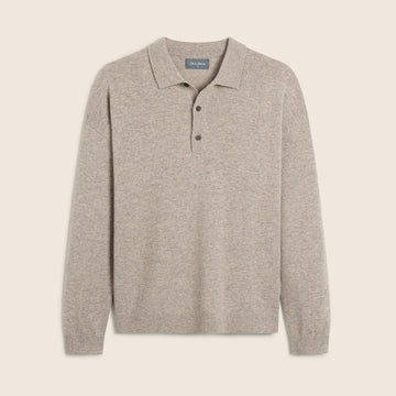 Young Ideas & Henmores -Blaney 1/4 Button Jumper -Wheat -M