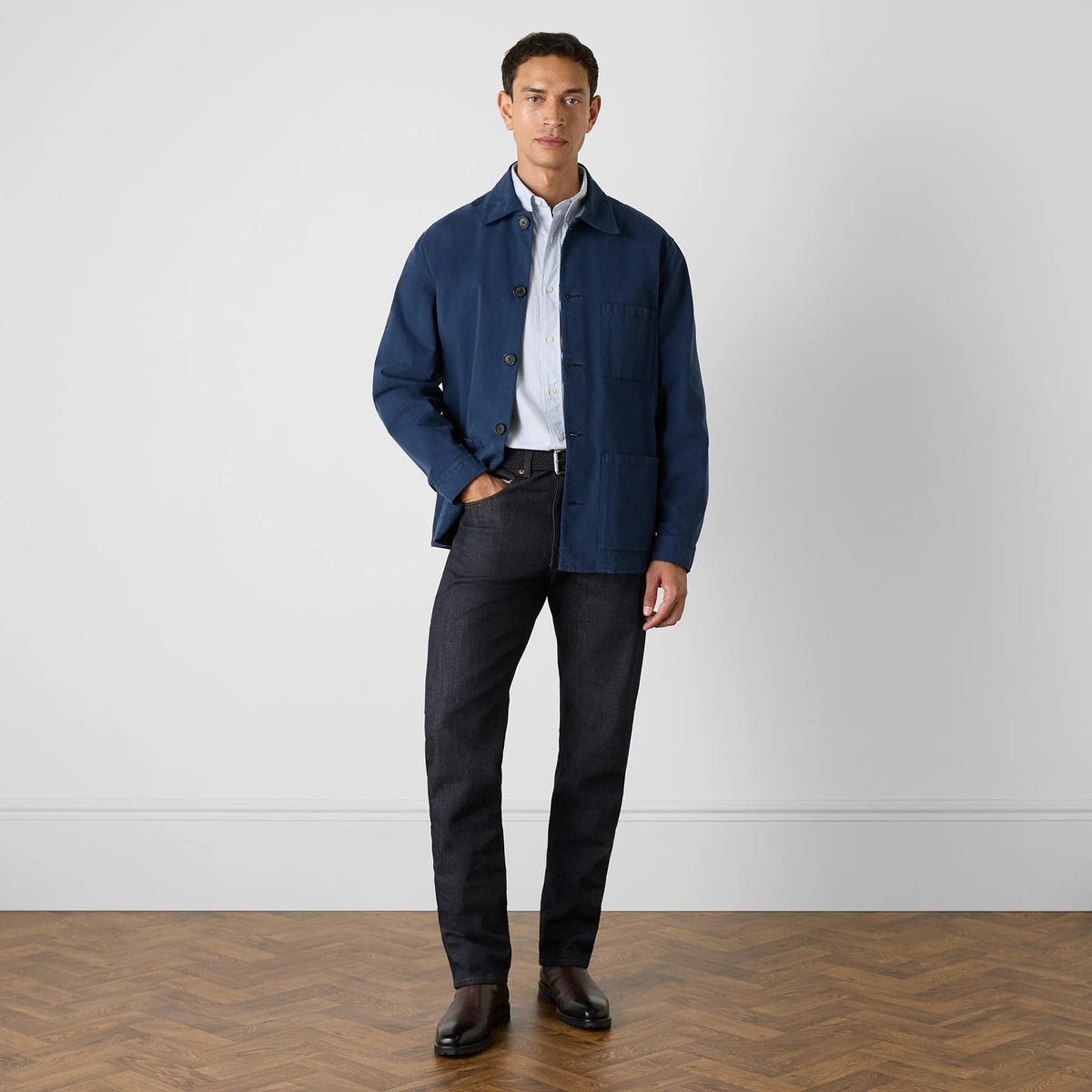 Young Ideas & Henmores -Fundura Overshirt -Navy -M