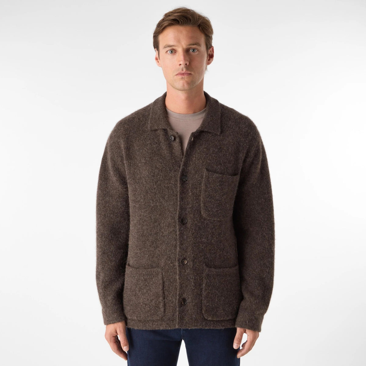 Young Ideas & Henmores -Heywood 3 Pocket Button Jumper -Navy -M