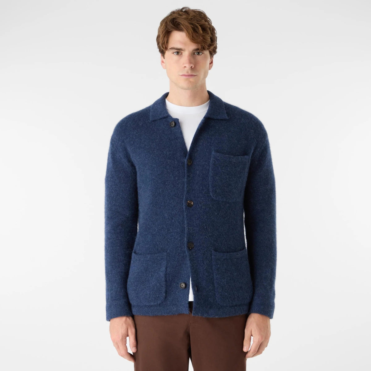 Young Ideas & Henmores -Heywood 3 Pocket Button Jumper -Navy -M