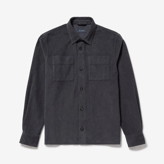 Young Ideas & Henmores -Lagos Waffle Mico Cord Overshirt -Slate -M