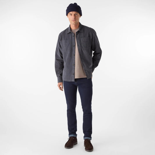 Young Ideas & Henmores -Lagos Waffle Mico Cord Overshirt -Slate -M