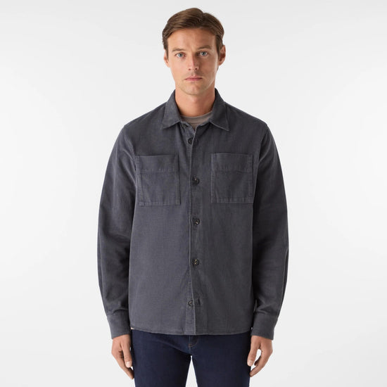 Young Ideas & Henmores -Lagos Waffle Mico Cord Overshirt -Slate -M