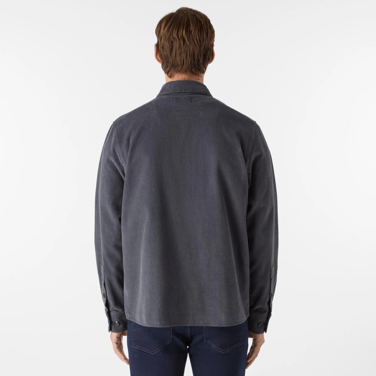 Young Ideas & Henmores -Lagos Waffle Mico Cord Overshirt -Slate -M
