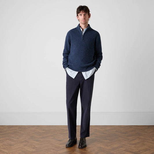 Young Ideas & Henmores -Logmore 1/4 Zip Knit -Navy -M