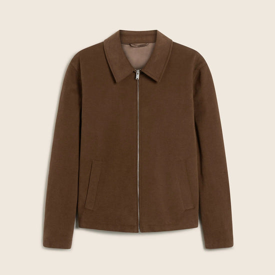 Young Ideas & Henmores -Lousal Zip Through Patch Pocket Jacket -Brown -M
