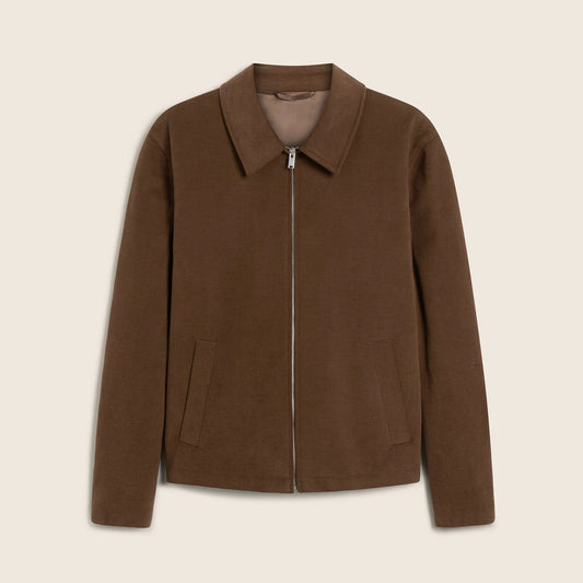 Young Ideas & Henmores -Lousal Zip Through Patch Pocket Jacket -Brown -M