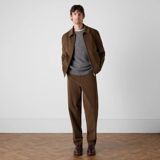 Young Ideas & Henmores -Lousal Zip Through Patch Pocket Jacket -Brown -M