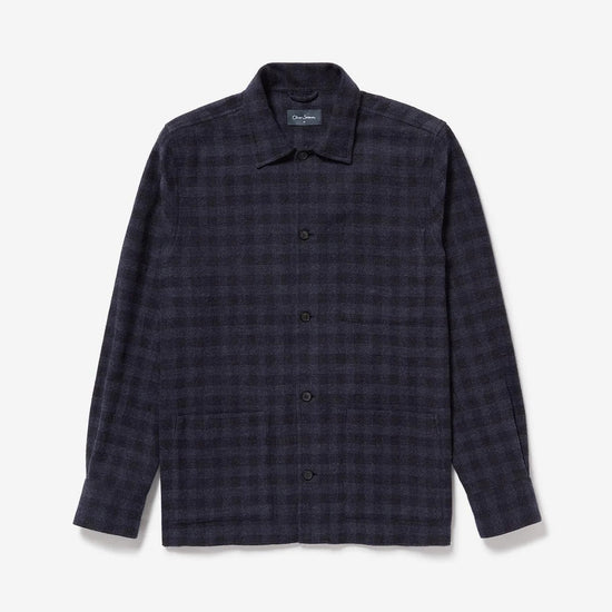 Young Ideas & Henmores -Tramore Check Overshirt -Navy -M