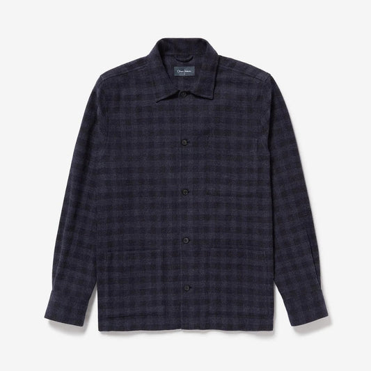 Young Ideas & Henmores -Tramore Check Overshirt -Navy -M