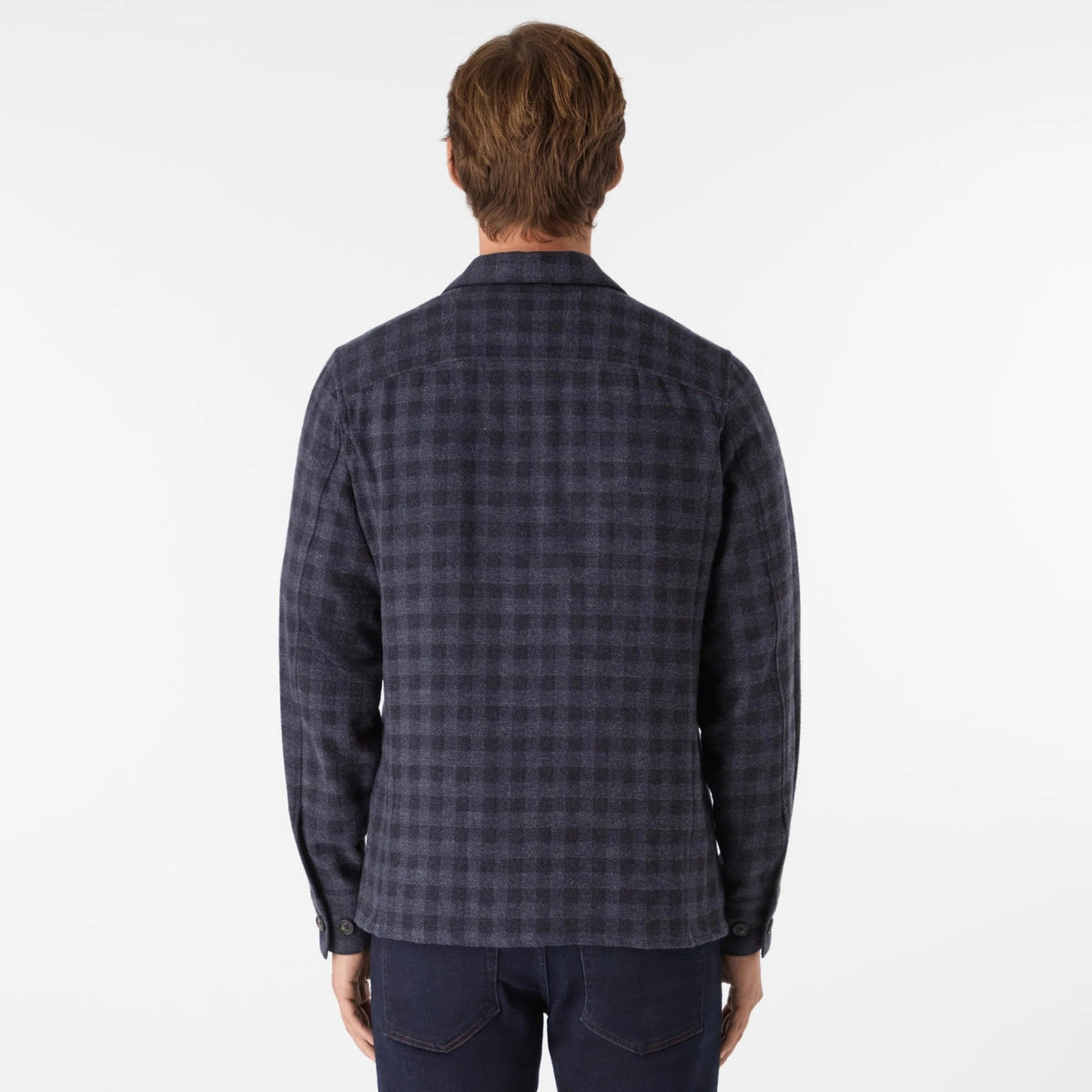 Young Ideas & Henmores -Tramore Check Overshirt -Navy -M