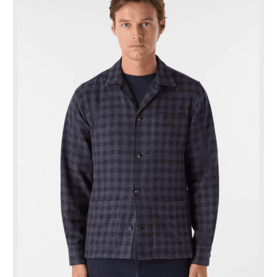 Young Ideas/Henmores - Tramore Overshirt - Navy Check - M