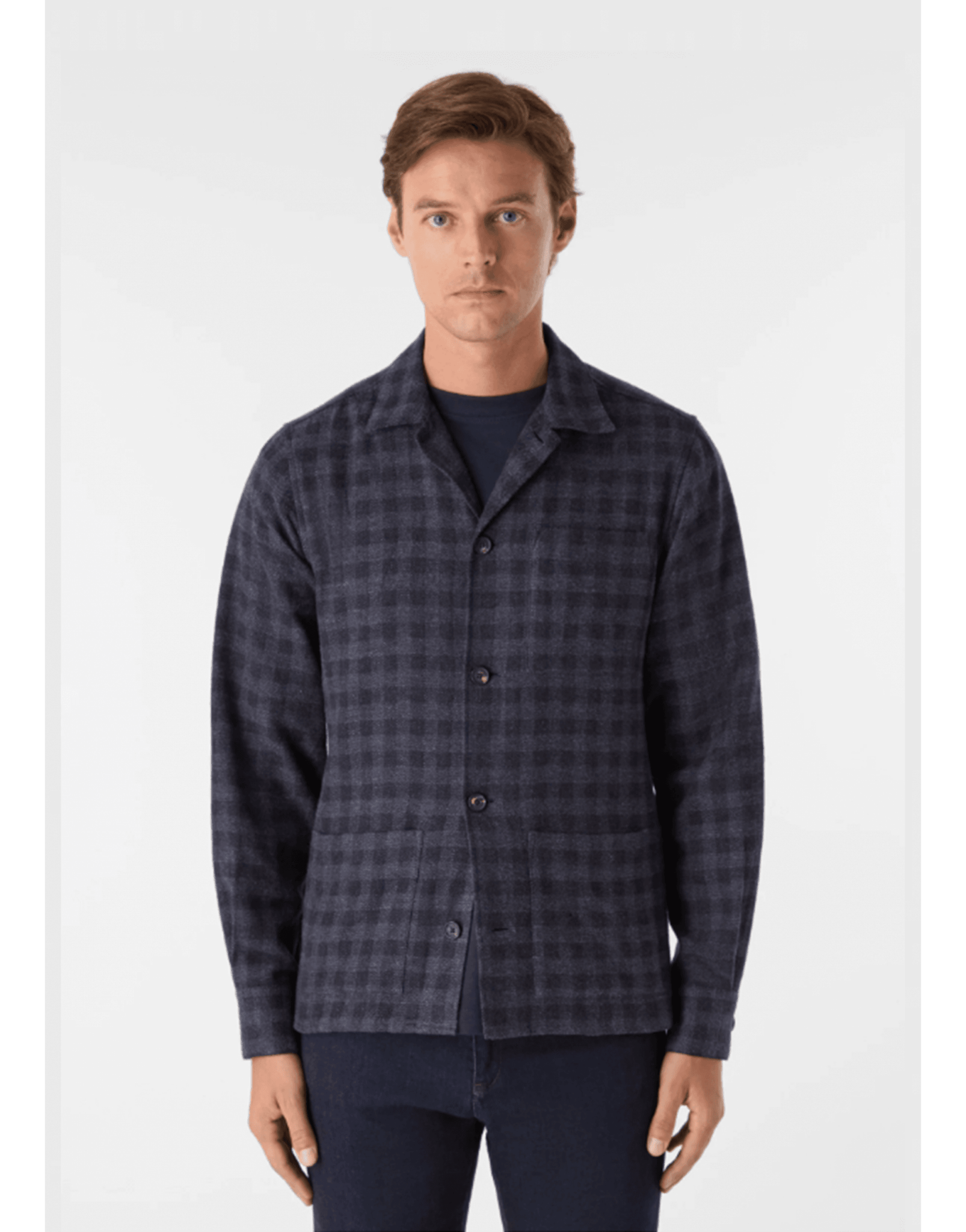 Young Ideas/Henmores - Tramore Overshirt - Navy Check - M