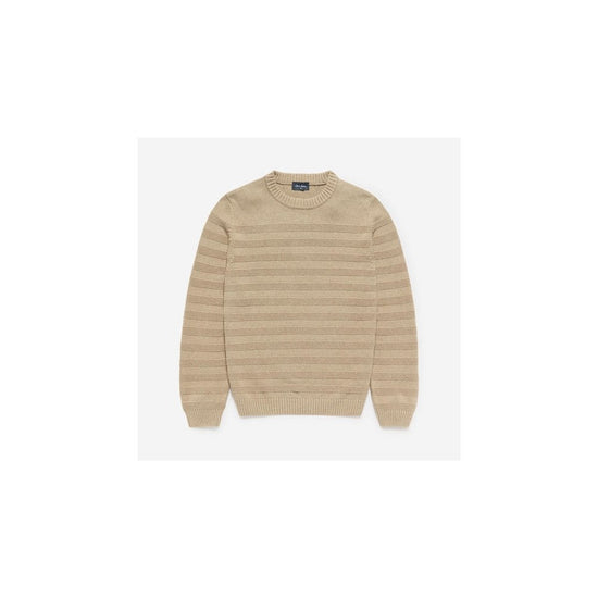Young Ideas/Henmores - Whitworth Tonal Stripe Crew Neck Knit - Camel - M