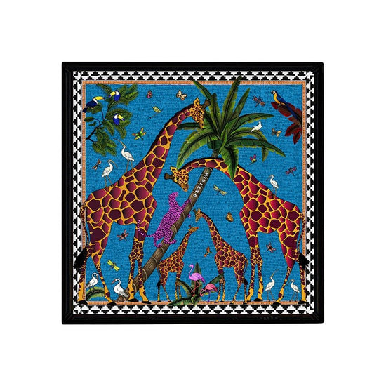 Young Ideas & Henmores - Blue Giraffe Tray - 16x16cm - OS