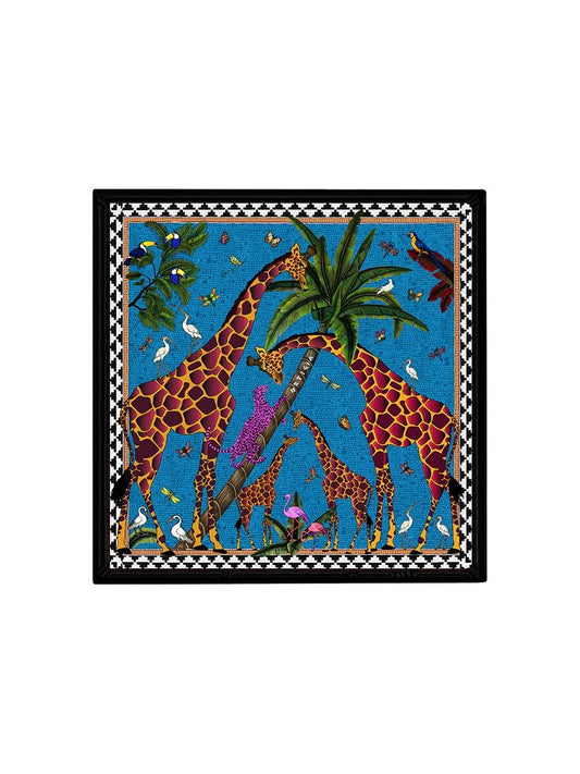 Young Ideas & Henmores - Blue Giraffe Tray - 16x16cm - OS