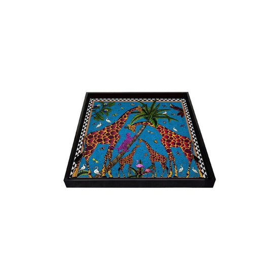 Young Ideas & Henmores - Blue Giraffe Tray - 16x16cm - OS