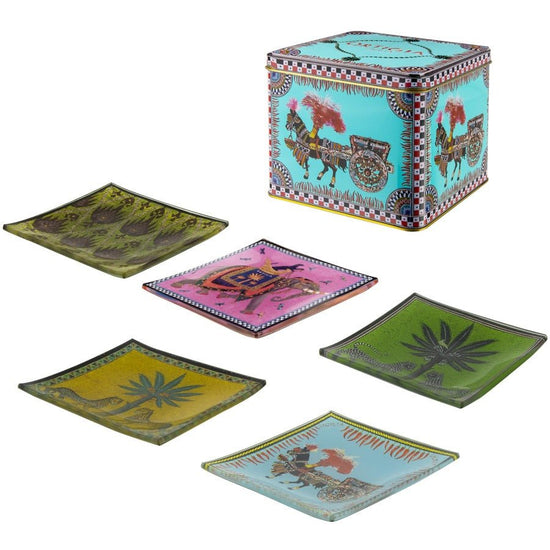 Young Ideas & Henmores -Carretto 5 Glass Plates -N/A -OS