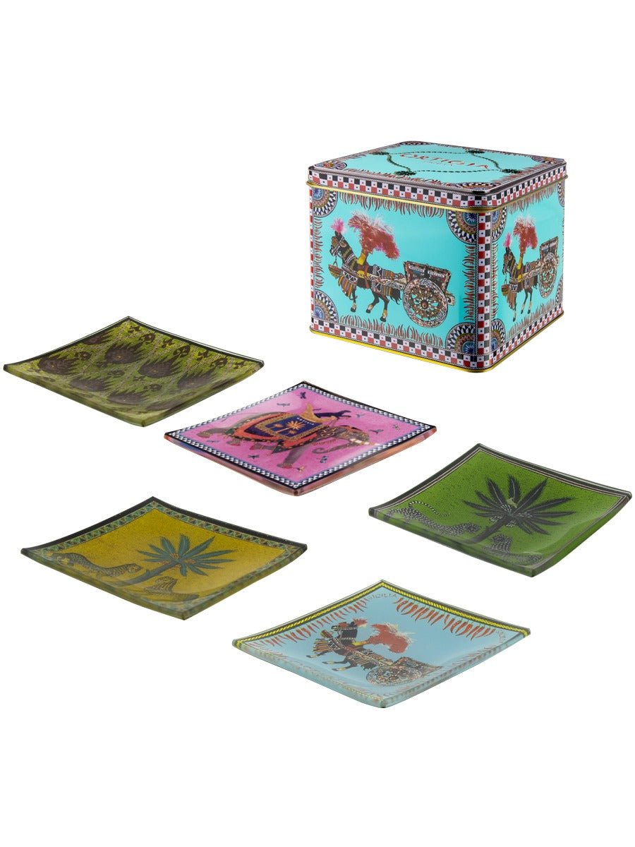 Young Ideas & Henmores -Carretto 5 Glass Plates -N/A -OS
