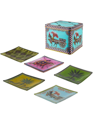 Young Ideas & Henmores -Carretto 5 Glass Plates -N/A -OS