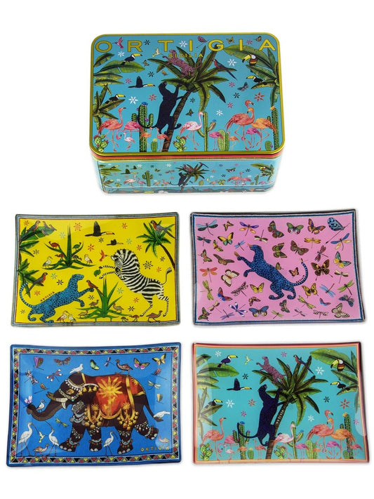 Young Ideas & Henmores - Jungle 4 Glass Plates - N/A - OS