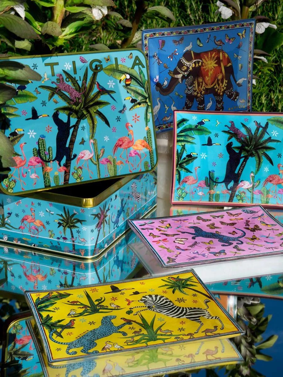 Young Ideas & Henmores - Jungle 4 Glass Plates - N/A - OS