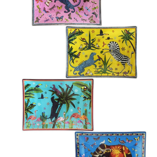 Young Ideas & Henmores - Jungle 4 Glass Plates - N/A - OS