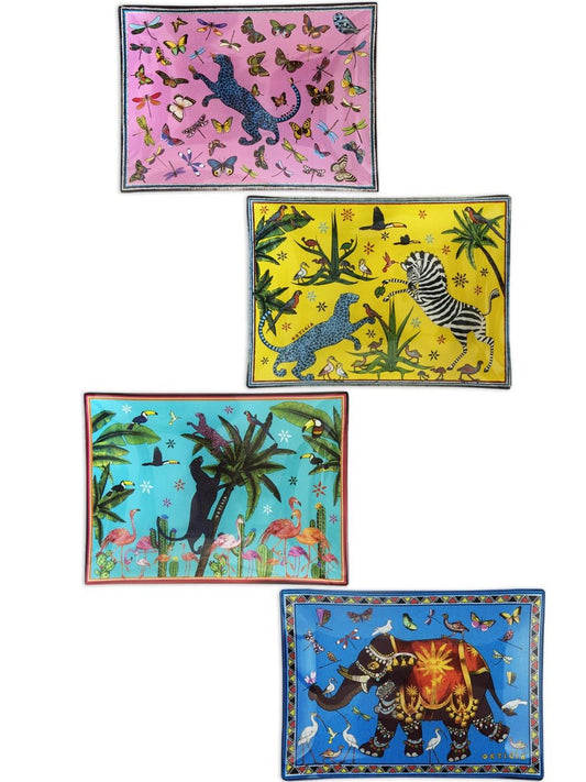 Young Ideas & Henmores - Jungle 4 Glass Plates - N/A - OS